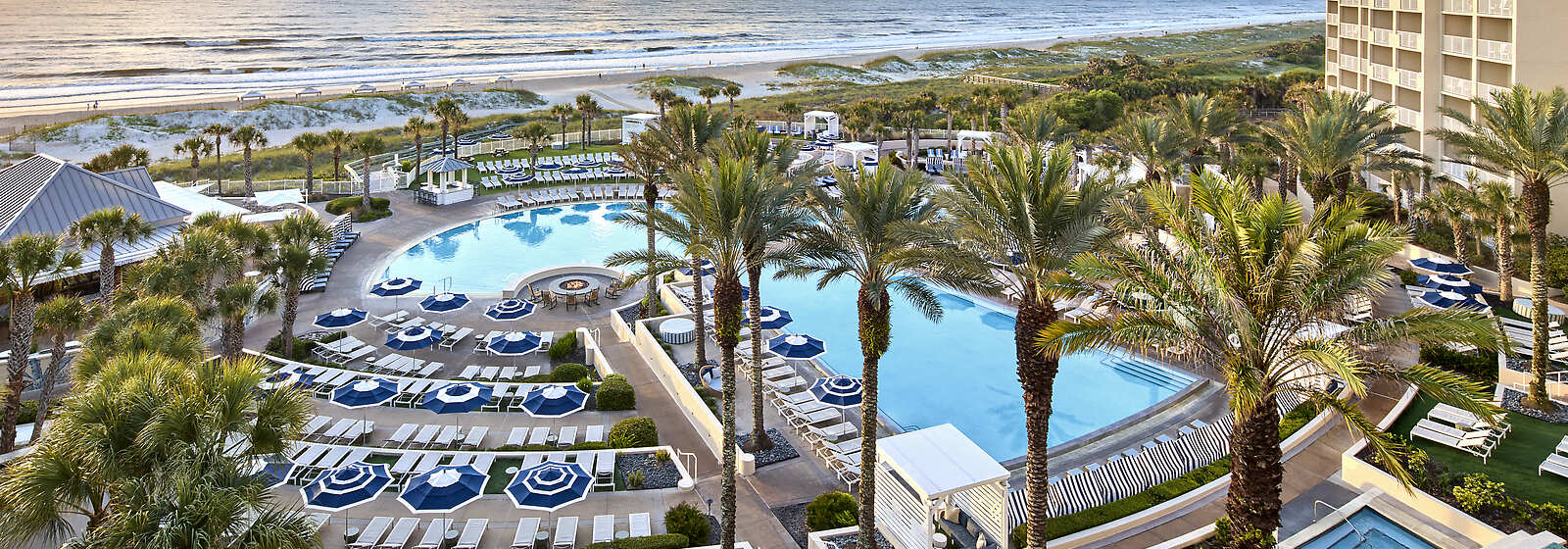 Aerial View of Hotel Pool and Beach 