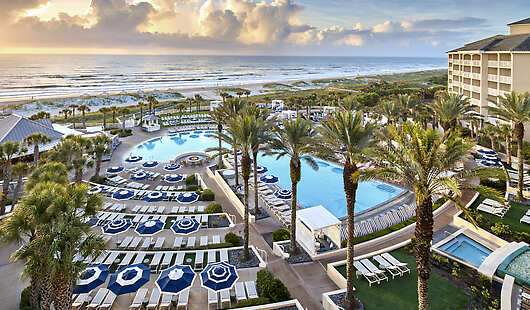 Arial pool and beach view