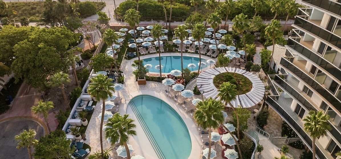 Aerial View of Andaz Miami Beach Resort and Spa Swimming Pools