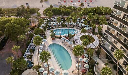 Aerial View of Andaz Miami Beach Resort and Spa Swimming Pools
