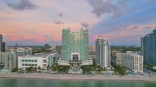 The Diplomat Beach Resort exterior view from the beach