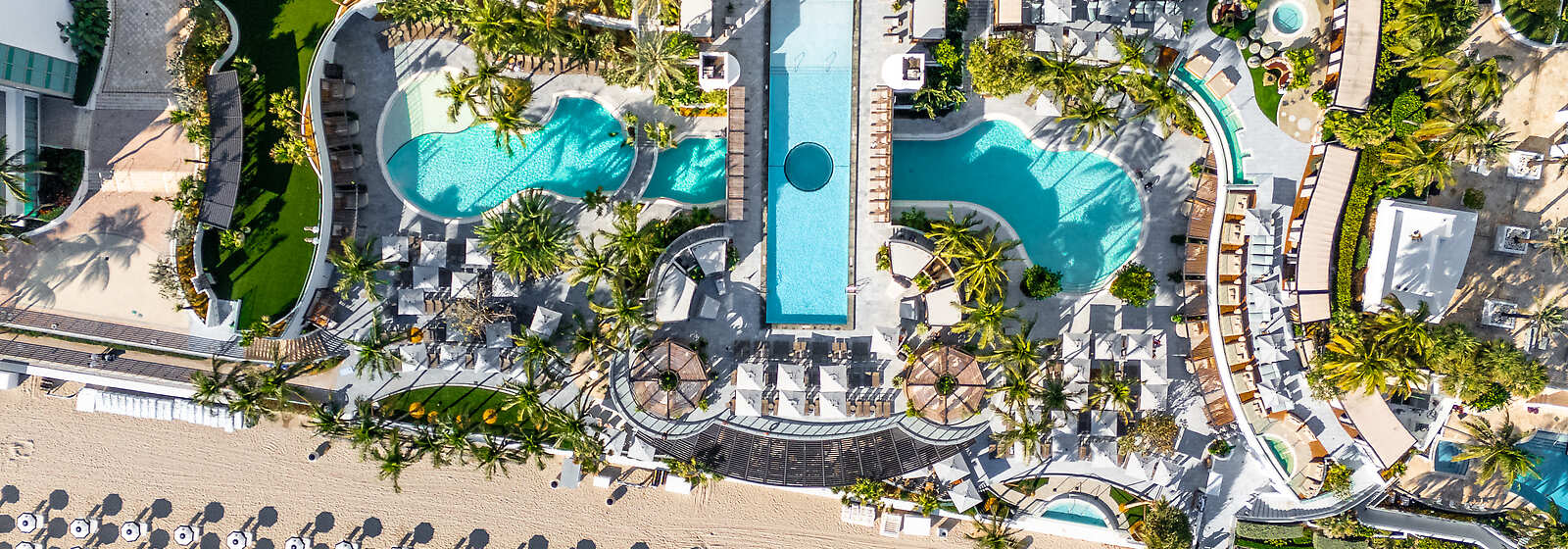 Aerial View of Hotel and Beach