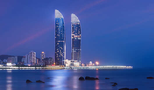 Conrad Xiamen exterior view at night