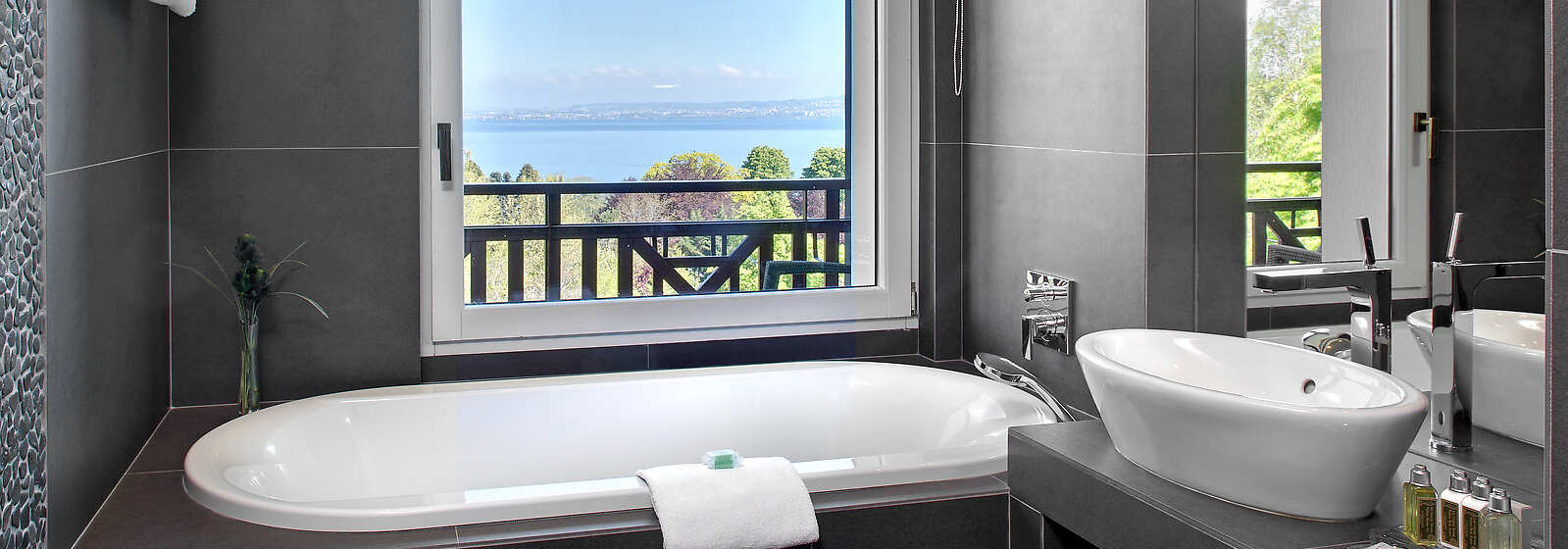 Bathroom with Lake View