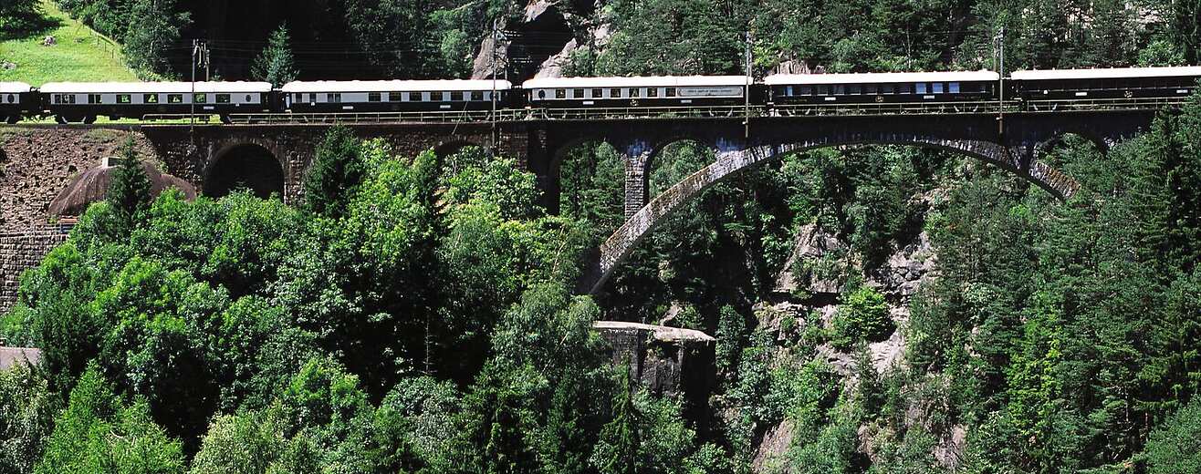 The Venice Simplon-Orient-Express in Gothard Switzerland