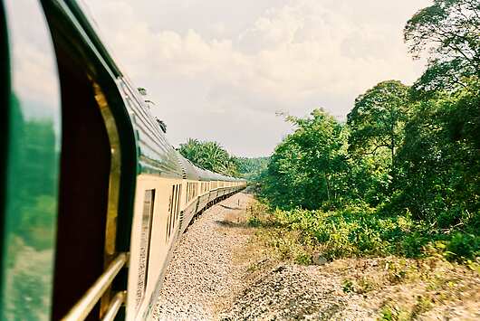 Exterior of the Eastern & Oriental Express, journeying through Malaysia 