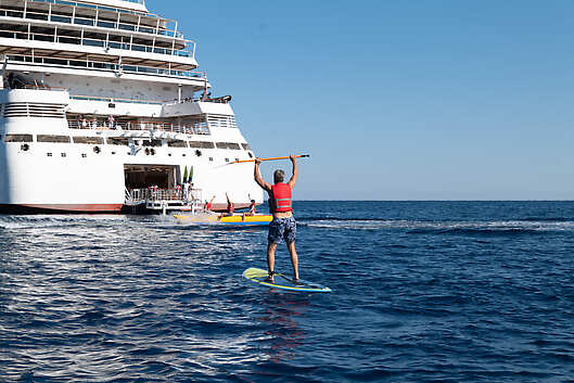 Paddle board during Marina Day with Seabourn