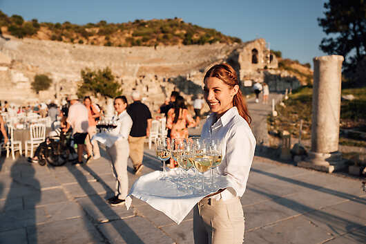 Exclusive access to private cocktail party at Ephesus, Greece