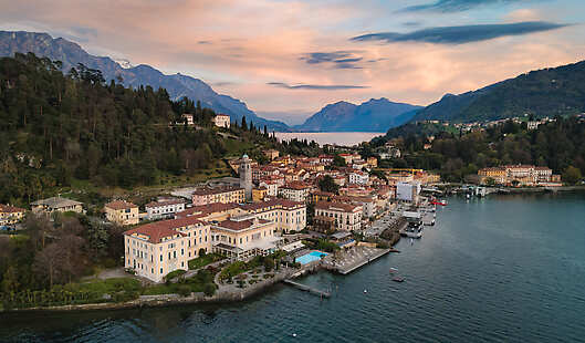 Aerial View of Grand Hotel Villa Serbelloni and Lake Como