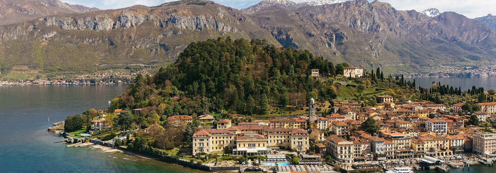 Aerial View of Grand Hotel Villa Serbelloni and Lake Como