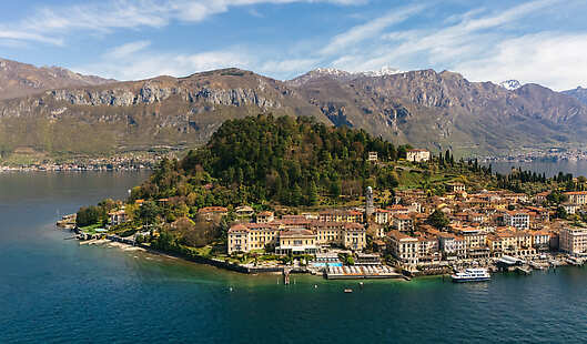 Aerial View of Grand Hotel Villa Serbelloni and Lake Como