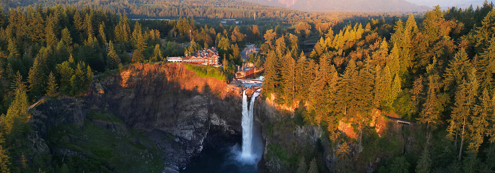 Aerial View of The Lodge and Snoqualmie Falls