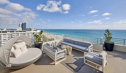 Ocean Front Presidential Suite Balcony Loews Miami South Beach 