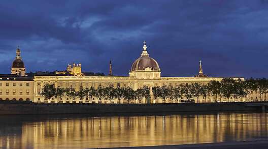 View of the hotel from the Rhône River