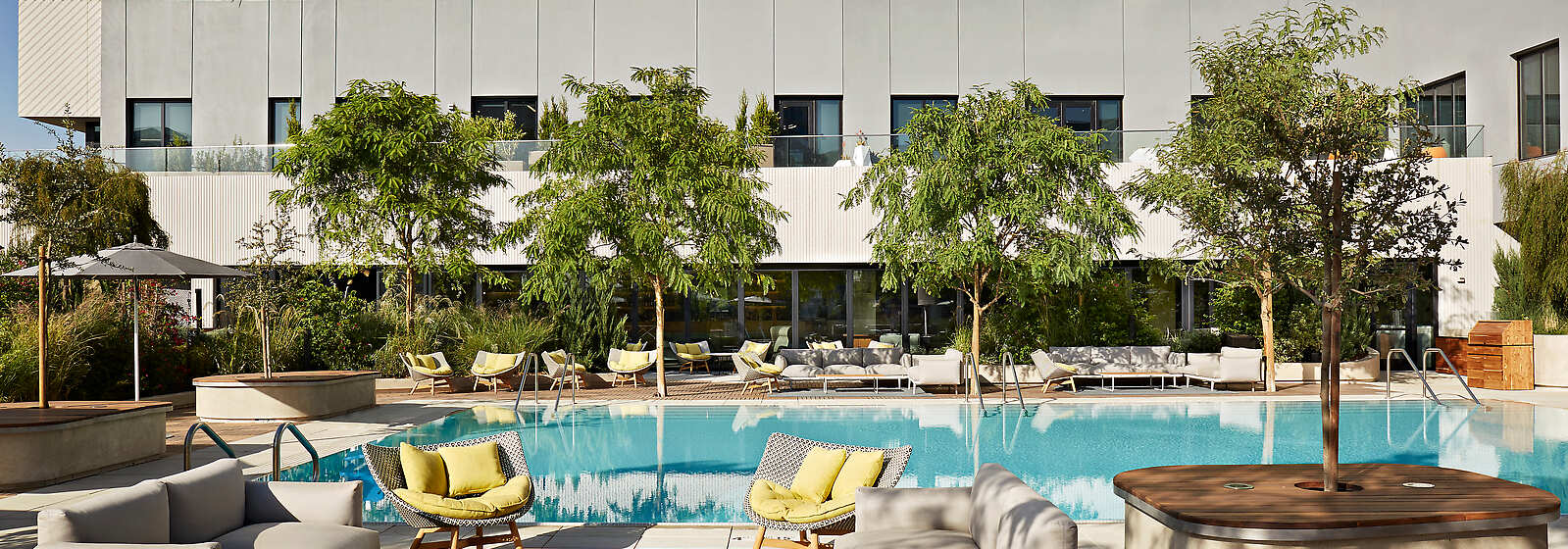 Third-floor pool deck with unrivaled views of Golden 1 Center.