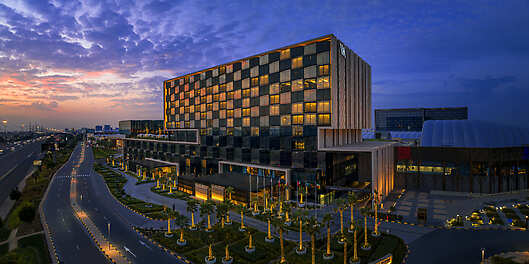 Night Exterior Shot of the hotel