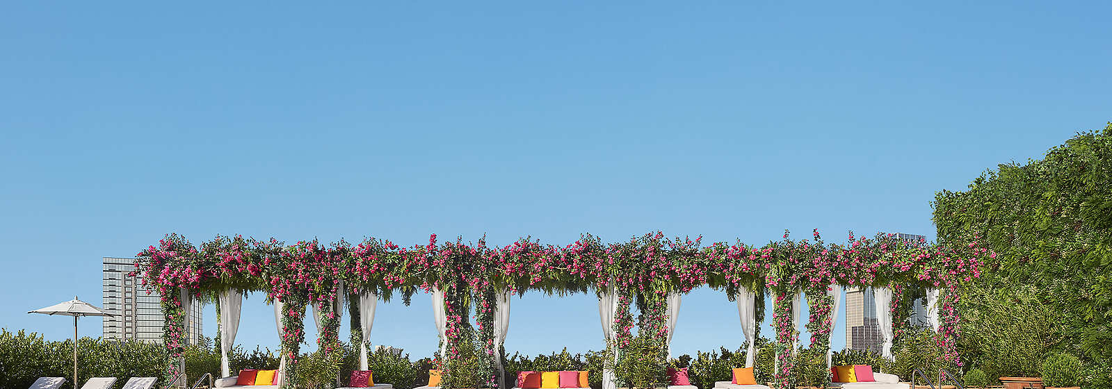 The premier destination for a relaxing poolside retreat feature panoramic views over downtown Tampa. 