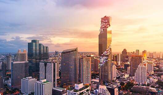 The Mahanakhon Building where The Standard, Bangkok Mahanakhon is located.