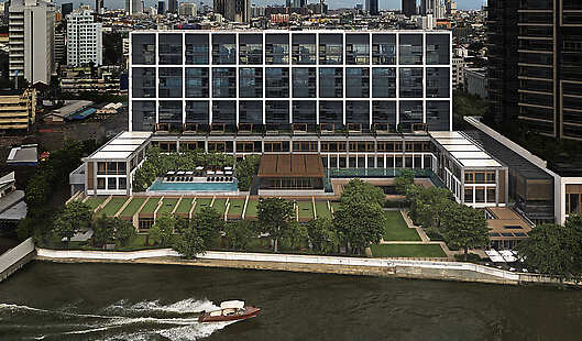 Capella Bangkok Paying Homage to the River. All accommodations and facilities are facing the river.