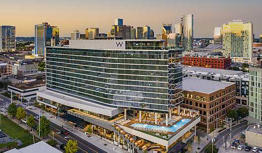 W Nashville is located in the buzzing Gulch neighborhood and offers 346 guestrooms with 60 suites. 