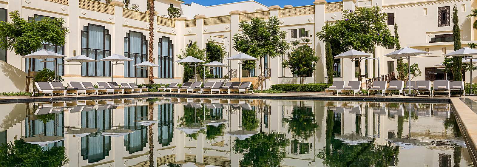 The sparkling aquamarine centrepiece of Fairmont Tazi Palace Tangier.