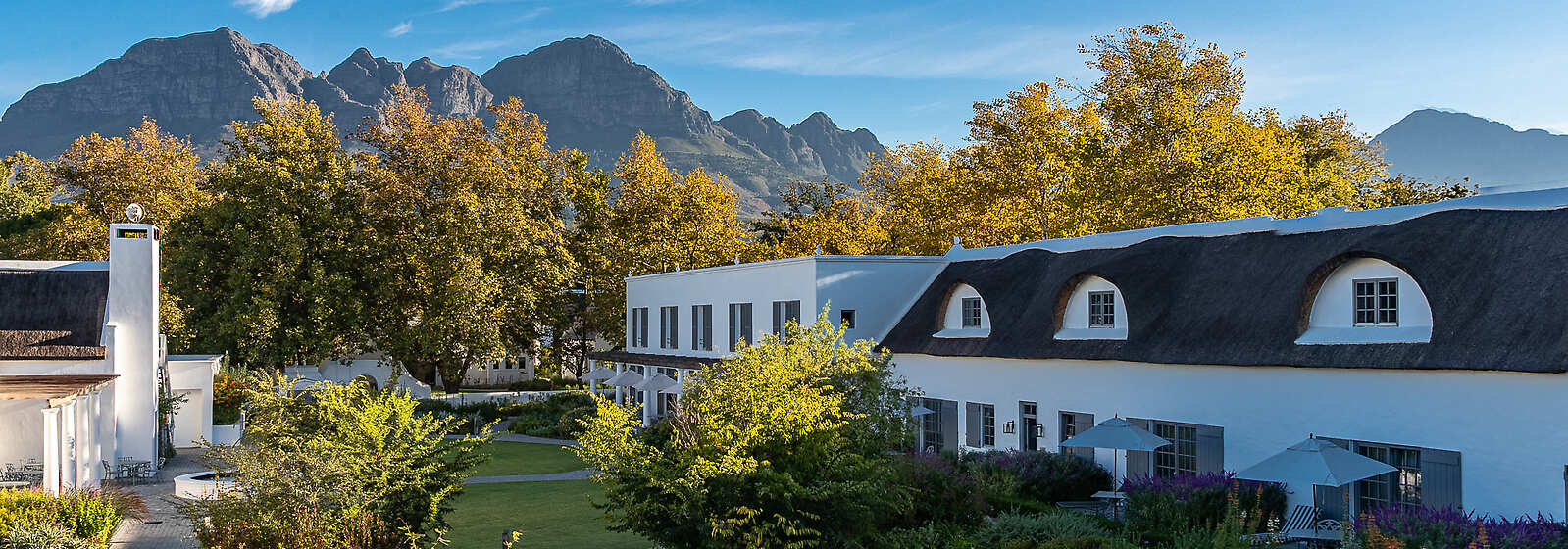 Erinvale Hotel Courtyard with Gardens and Mountains