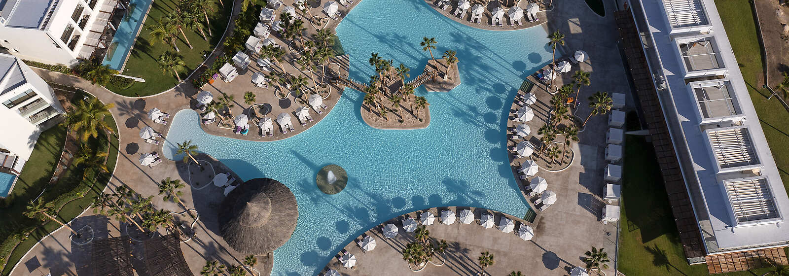 Aerial view of main pool and resort