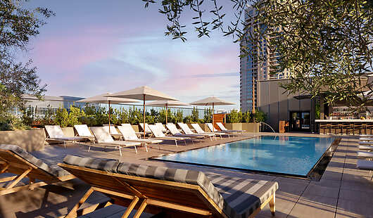 The rooftop pool is a place to unwind with Spa treatments or indulge in cocktails from ¡ESTA!.
