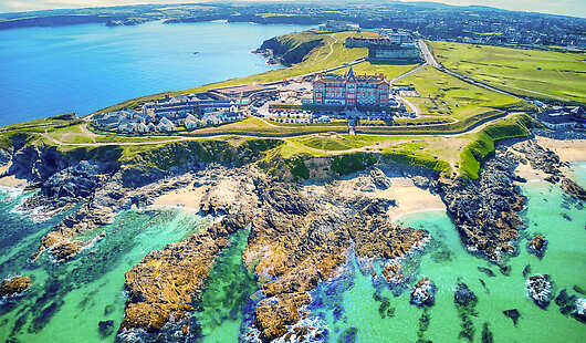 Aerial View of The Headland Hotel and Spa