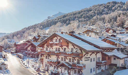 Hotel exterior in winter