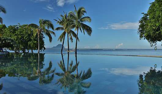 Infinity Pool with View over Le Morne Mountain