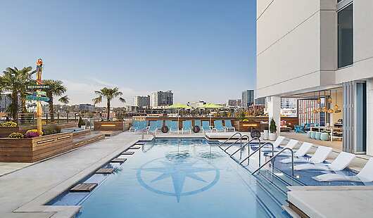 Stunning roof top pool next to Fins Bar.  