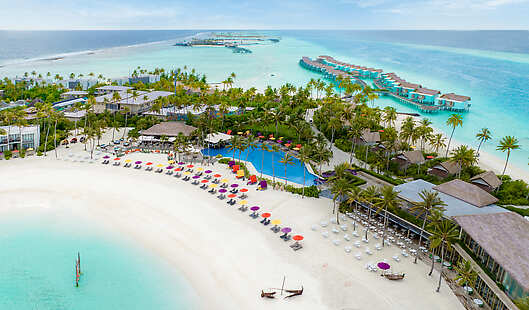 Aerial View of Hard Rock Hotel Maldives