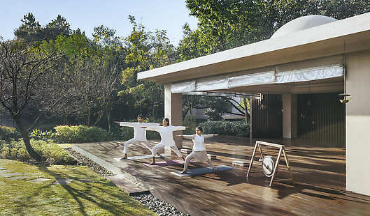 Yoga at Temple area of Six Senses Vana