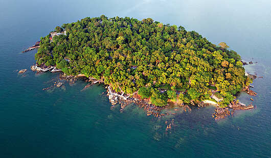 Six Senses Krabey Island, a 30-acre private island off the south coast of Cambodia. The resort is comprised of 40 pool villas.