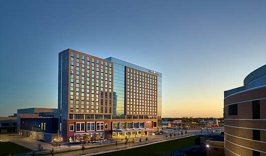 The Omni OKC offers a premiere location in the city across the street from the Paycom Center and next to Scissortail Park.