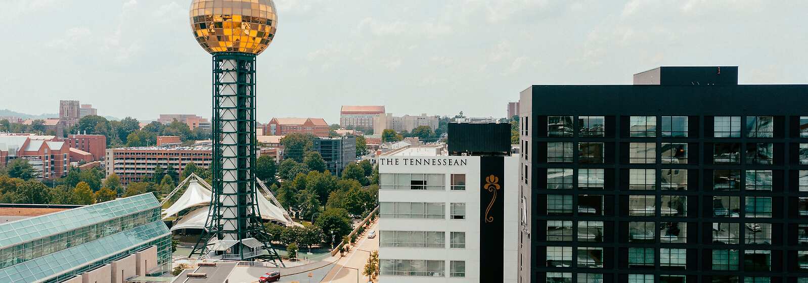 The Tennessean Hotel is adjacent to World's Fair Park, the Sunsphere, and the Knoxville Convention Center, a few blocks from Market Square.