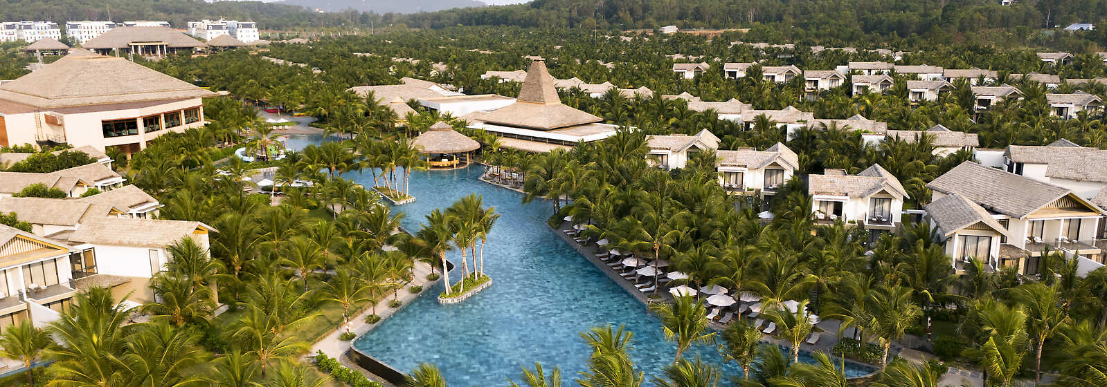 Aerial View of Swimming Pool and Resort Beach