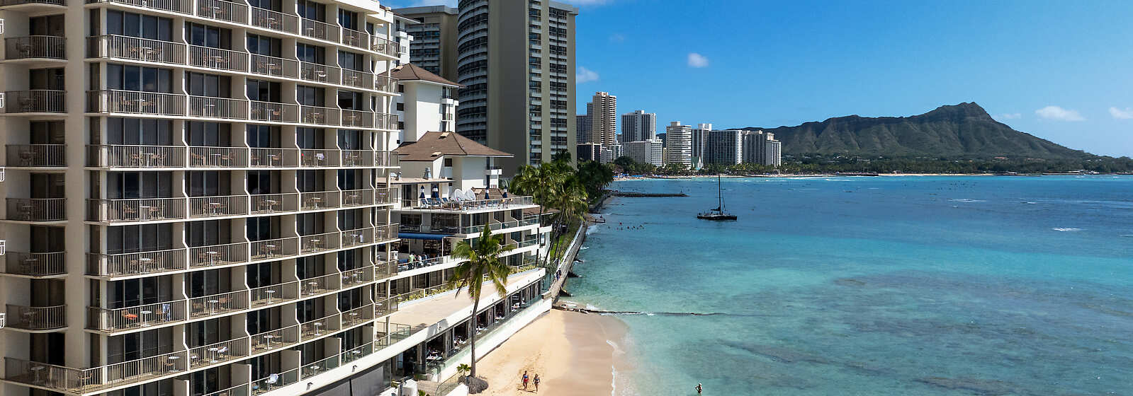 Aerial view from the beach