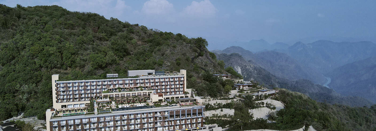 Aerial view of the hotel