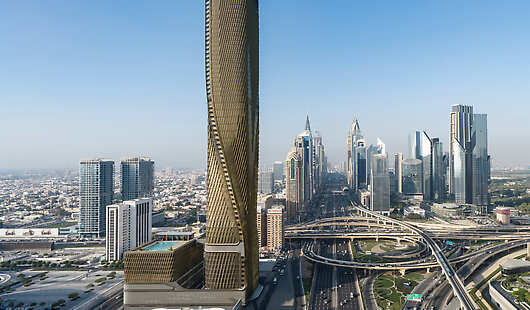Aerial View of Mandarin Oriental Downtown, Dubai