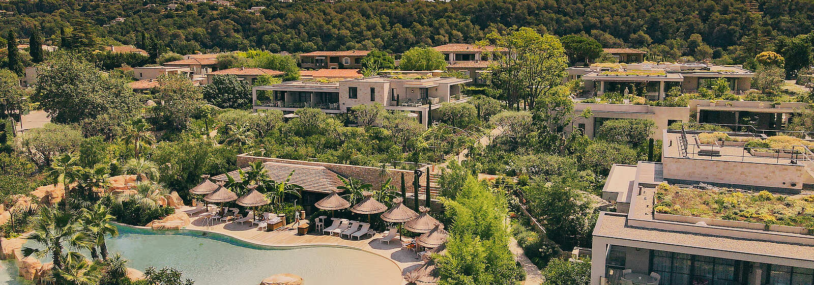 Aerial view of Domaine du Mas de Pierre, Relais & Châteaux