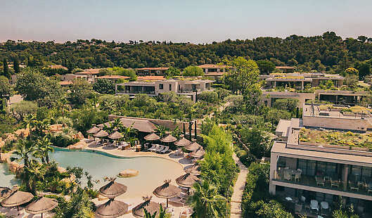 Aerial view of Domaine du Mas de Pierre, Relais & Châteaux
