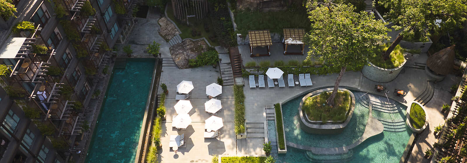 Aerial View of Swimming Pools