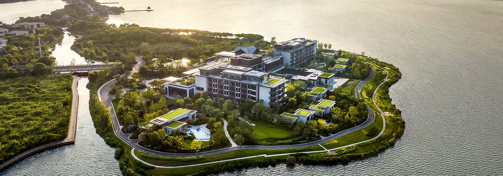 Aerial View of Four Seasons Hotel Suzhou