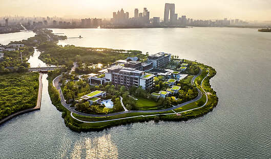 Aerial View of Four Seasons Hotel Suzhou