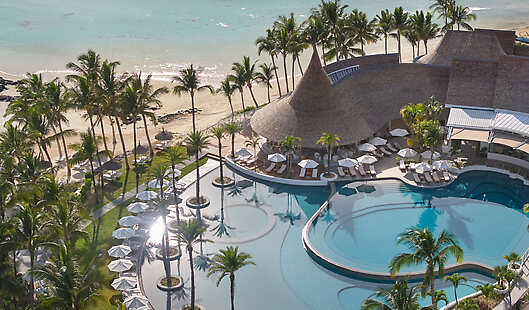 LUX* Belle Mare Swimming Pool Aerial View