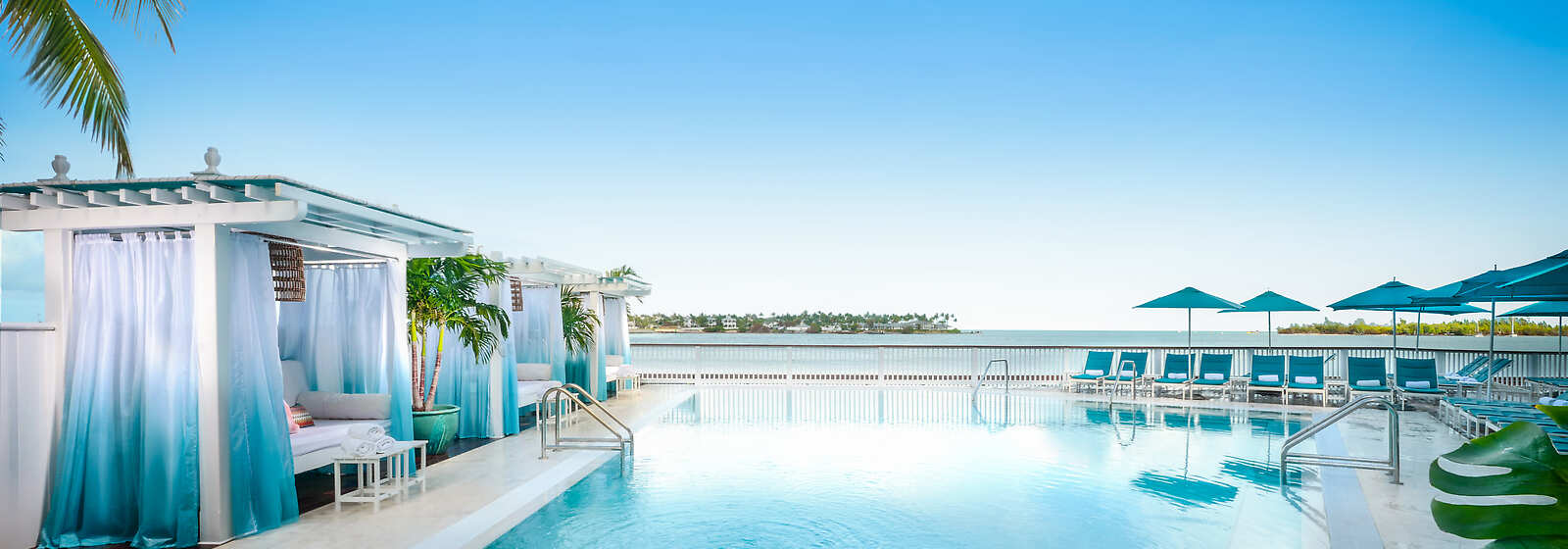 Oceanfront Swimming Pool and Cabanas