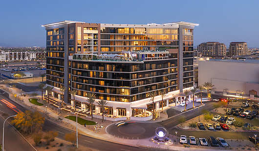Aerial View of Caesars Republic Scottsdale, A Hilton Hotel