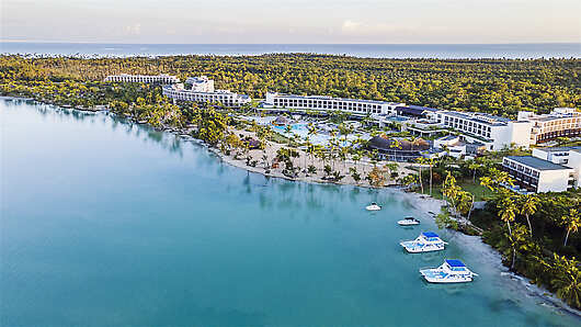 An aerial glimpse of Zemí Miches Punta Cana, nestled along the pristine shores of Playa Esmeralda